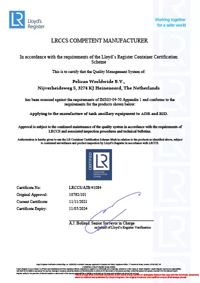 Pelican Worldwide - EC CERTIFICATE OF CONFORMITY